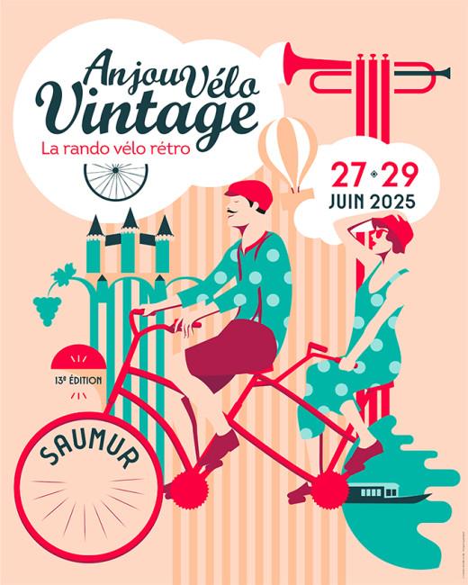 Affiche Anjou vélo vintage