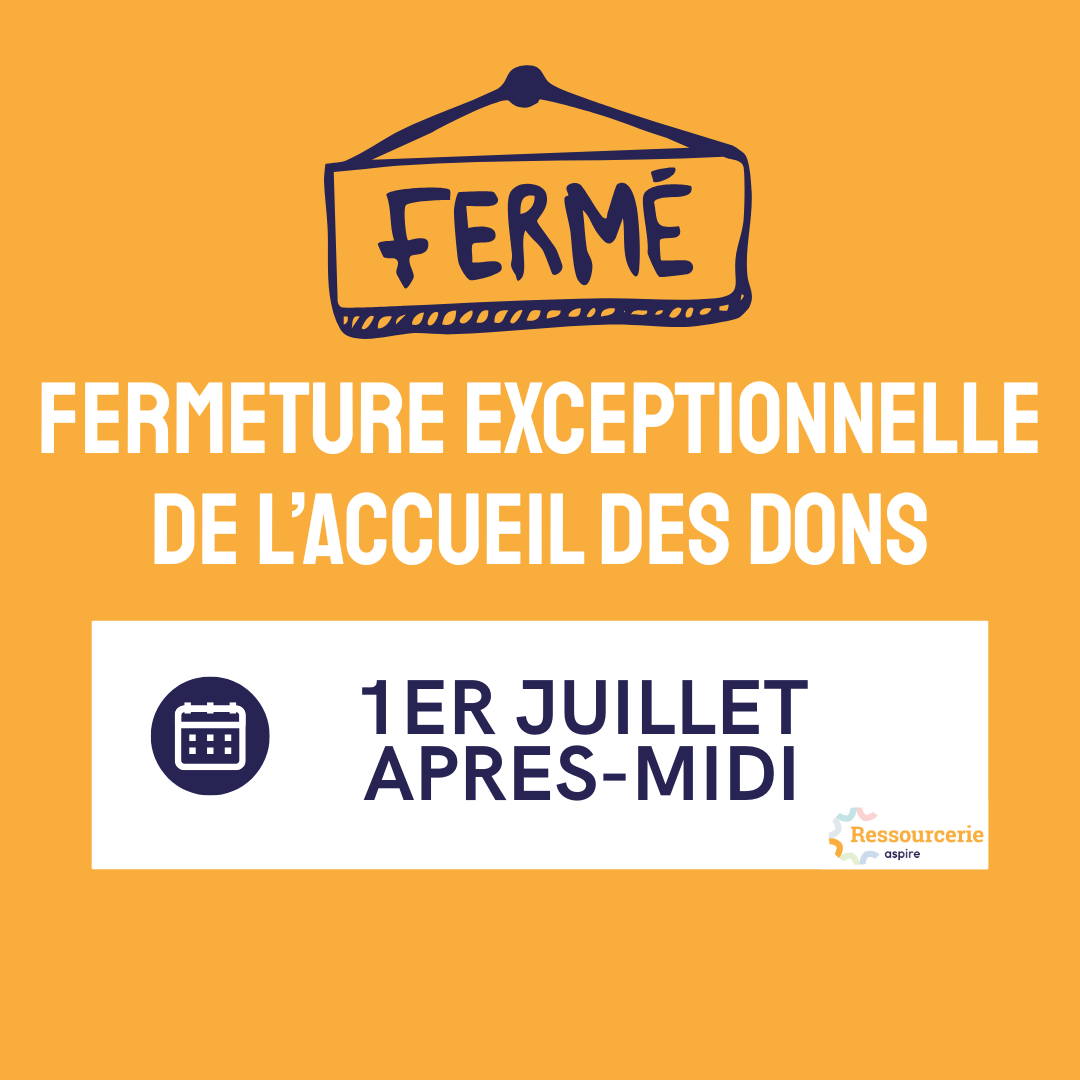 Pour cause de fortes chaleurs fermeture de l'accueil des dons pour Aspire Ressourcerie de Saumur