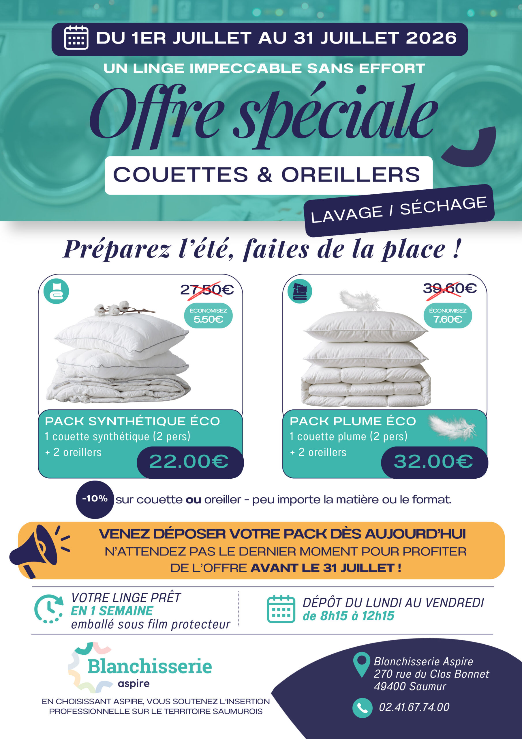 offre-ete-2026-lavage-sechage-couettes-oreillers-blanchisserie-aspire-saumur